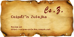 Csipán Zulejka névjegykártya